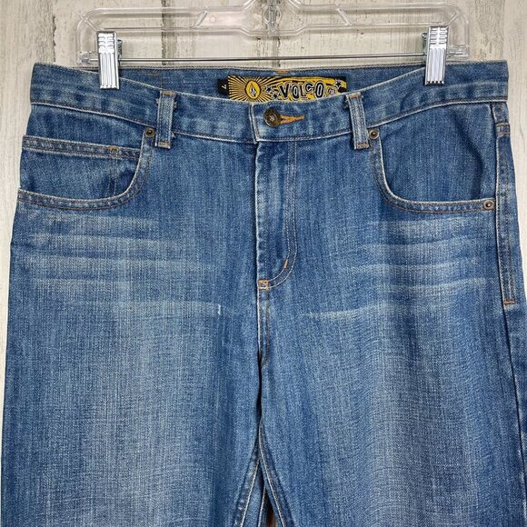 Volcom Stone vintage denim jeans 100% cotton straight leg size 7 skater grunge - Picture 2 of 12
